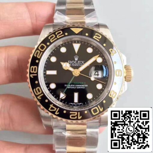 Rolex GMT-Master II 116713LN Noob Factory Men Watches 1:1 Best Edition Swiss ETA3186 Gold Wrapped