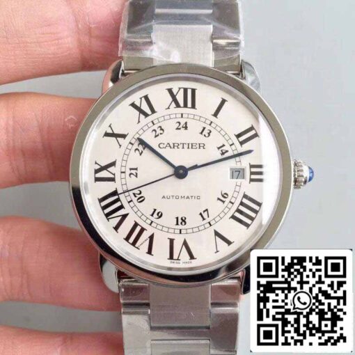 Ronde Solo De Cartier W670101 ZF Factory Men Watches 1:1 Best Edition Swiss ETA9015 White Dial