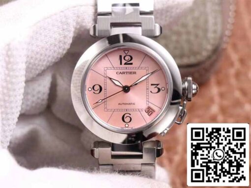 Cartier Pasha W31075M7 1:1 Best Edition V9 Factory Pink Dial Swiss Cal.049