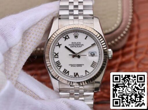 Rolex Datejust 116234 36mm AR Factory 1:1 Best Edition Swiss ETA3135 White Dial