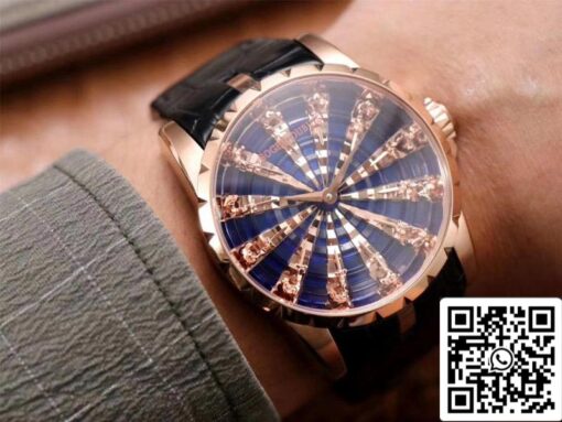 Roger Dubuis Excalibur RDDBEX0684 1:1 Best Edition ZZ Factory Rose Gold Blue Dial Swiss ETA9015 - Image 2