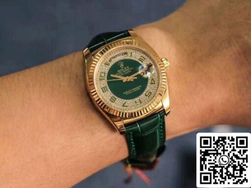 Rolex Day-Date 118138 1:1 Best Edition green dial with diamonds Swiss ETA2836 - 이미지 2