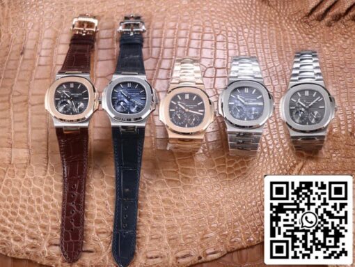 Patek Philippe Nautilus 5712GR-001 1:1 Best Edition PF Factory Rose Gold Leather Belt - Imagen 8