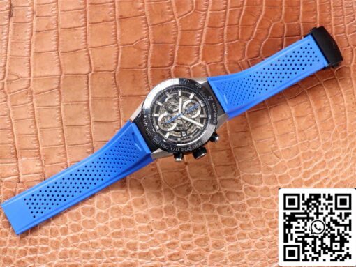 TAG Heuer Carrera CAR2A1T.FT6052 1:1 Best Edition XF Factory Blue Rubber Strap - Image 2