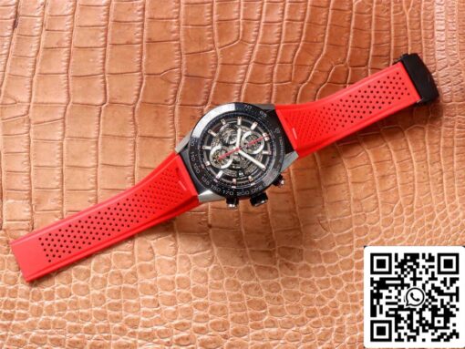 TAG Heuer Carrera CAR2A1Z.FT6050 1:1 Best Edition XF Factory Red Rubber Strap - Image 2