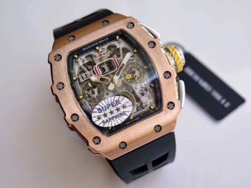 Richard Mille RM11-03 Rose gold 1:1 Best Edition KV KU+ Factory Black Strap - Image 9