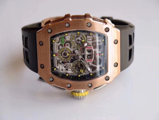 Richard Mille RM11-03 Rose gold 1:1 Best Edition KV KU+ Factory Black Strap - Image 6