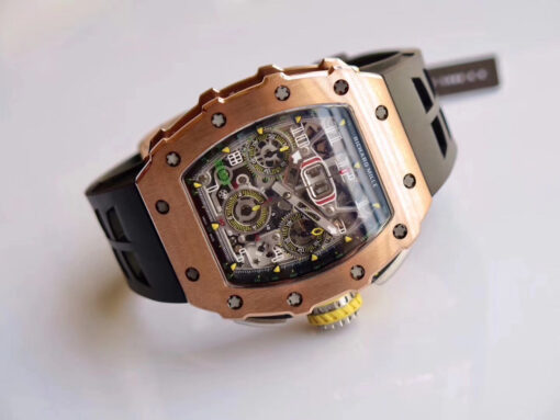 Richard Mille RM11-03 Rose gold 1:1 Best Edition KV KU+ Factory Black Strap - Image 7