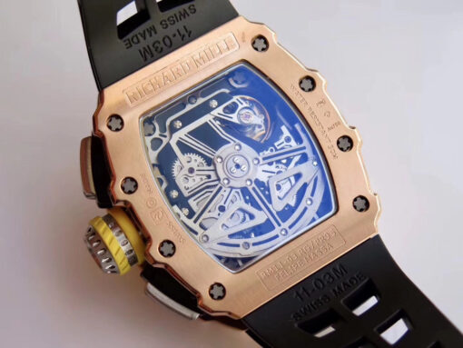 Richard Mille RM11-03 Rose gold 1:1 Best Edition KV KU+ Factory Black Strap - Image 3