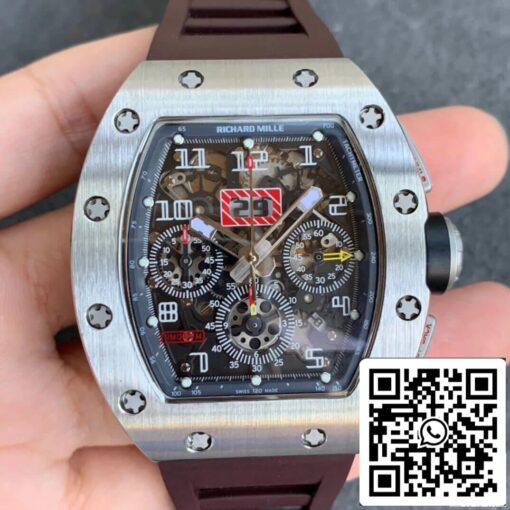 Richard Mille RM11 1:1 Best Edition KV Factory Titanium Brown Strap - Image 9