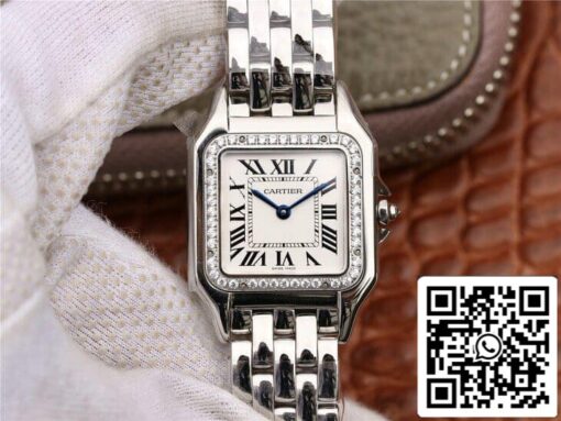 Panthere De Cartier W4PN0008 1:1 Best Edition GF Factory Diamond Silver Dial