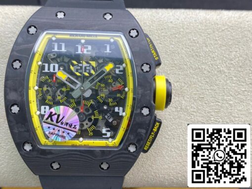 Richard Mille RM-011 1:1 Best Edition KV Factory Yellow Strap — изображение 8