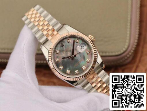 Rolex Datejust  36mm GM Factory 1:1 Best Edition Gray Dial Diamond Markers 18K Gold Wrapped Swiss ETA3135 - Image 2