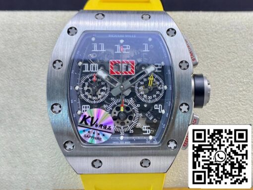 Richard Mille RM11 1:1 Best Edition KV Factory Titanium Yellow Strap