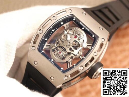 Richard Mille RM052 1:1 Best Edition ZF Factory Silver Skull Dial Swiss Movement - Image 9