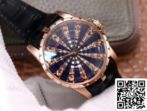 Roger Dubuis Excalibur RDDBEX0684 1:1 Best Edition ZZ Factory Rose Gold Blue Dial Swiss ETA9015 - Image 10