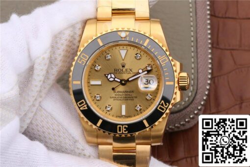 Rolex Submariner 116618 1:1 Best Edition Noob Factory V7 Gild Diamond-Studded Dial