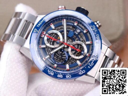 Tag Heuer Carrera Calibre Heuer 01 CAR201T.BA0766 Chronograph 1:1 Best Edition XF Factory Blue Dial Swiss Calibre 01 - Image 8