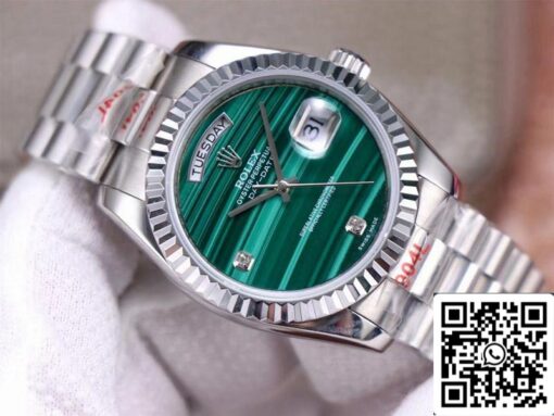 Rolex Day Date President 18038 1:1 Best Edition Malachite Green Diamond Dial Swiss Movement - 이미지 9