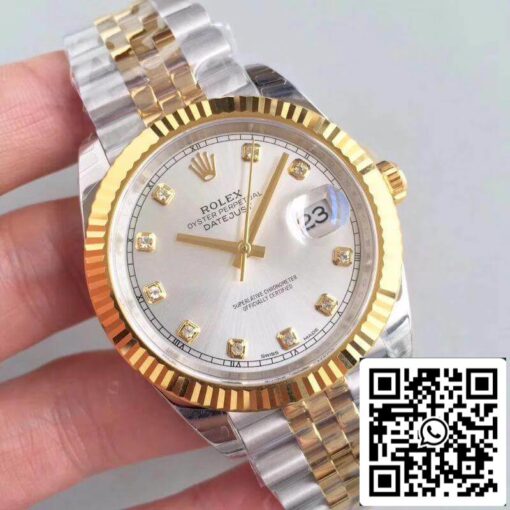 Rolex Datejust 41 126333 Silver Dial 1:1 Best Edition Swiss ETA3255 Stainless Steel 410L and 18K Yellow Gold Bracelet - Imagen 2