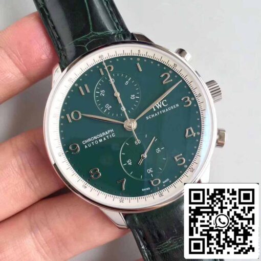 IWC Portuguese YL Factory 1:1 Best Edition Swiss ETA69355 Green Dial With Silver Markers - Image 9