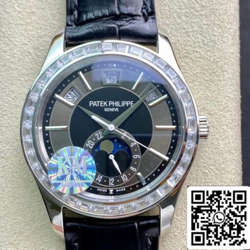 Patek Philippe Complications 5205G 1:1 Best Edition KM Factory Diamond Bezel