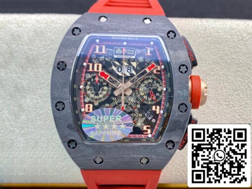 Richard Mille RM011 1:1 Best Edition KV Factory V3 Red Rubber Strap – Bild 8