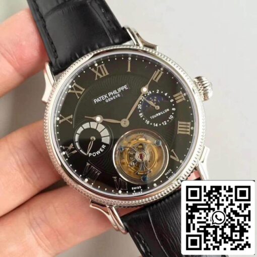 Patek Philippe Tourbillon Moonphase 1:1 Best Edition Swiss Tourbillon Black Dial - Image 2