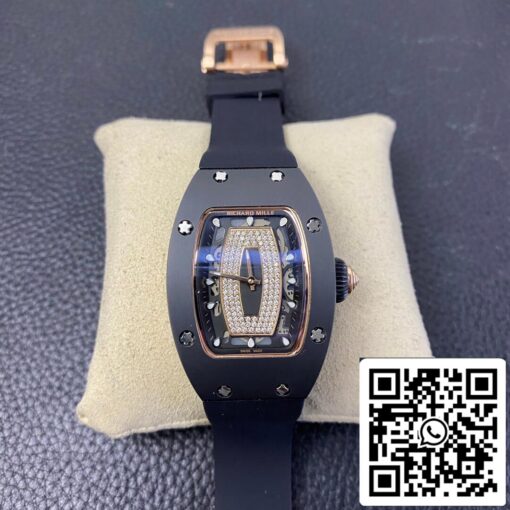 Richard Mille RM 07-01 1:1 Best Edition RM Factory Black Rubber Strap