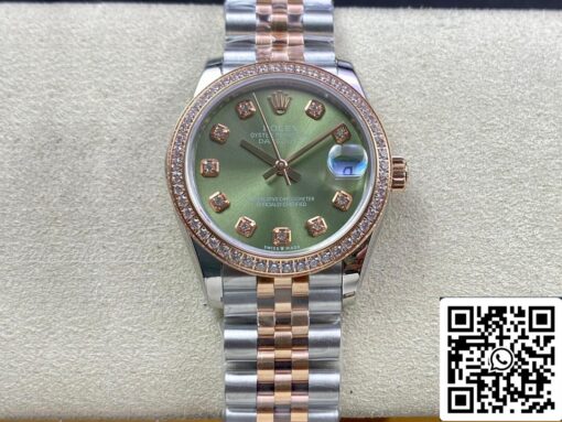 Rolex Datejust 31MM 1:1 Best Edition EW Factory Rose Gold Green Dial