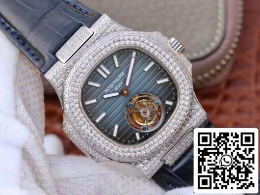 Patek Philippe Nautilus Jumbo 5711 R8 Factory 1:1 Best Edition Swiss Tourbillon Blue Dial - Image 2