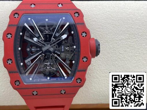 Richard Mille RM12-01 Tourbillon 1:1 Best Edition RM Factory Red Rubber Strap