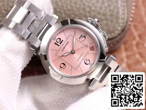 Cartier Pasha W31075M7 1:1 Best Edition V9 Factory Pink Dial Swiss Cal.049 - Image 9