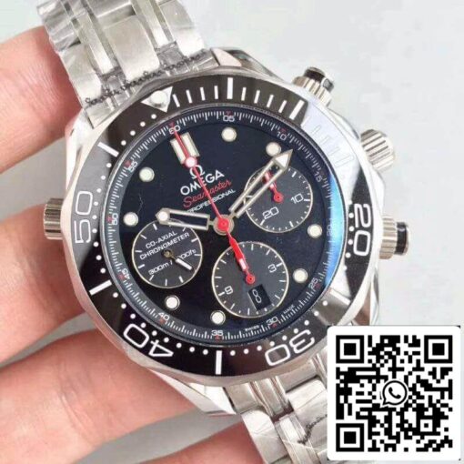 Omega Seamaster Diver 300M Chronograph 212.30.44.50.01.001 Mechanical Watches 1:1 Best Edition Swiss ETA7753 Black Dial - Imagen 9