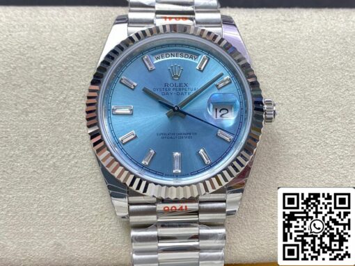 Rolex Day Date M228236-0006 1:1 Best Edition EW Factory Ice Blue Dial - 이미지 5