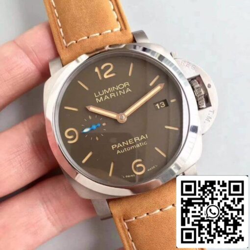 Panerai Luminor PAM1351 ZF Factory Men Watches 1:1 Best Edition Swiss ETA P9010 Brown Leather Strap - Image 9