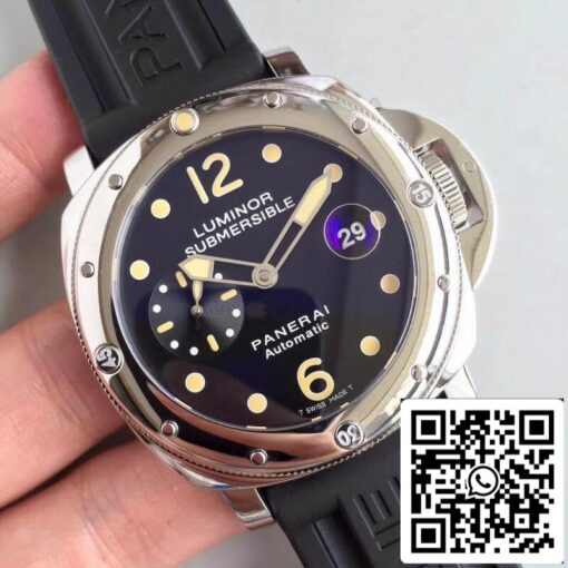 Panerai Luminor Submersible PAM024 Mechanical Watches 1:1 Best Edition Swiss ETA7750 Superlumed Black Dial - Image 7