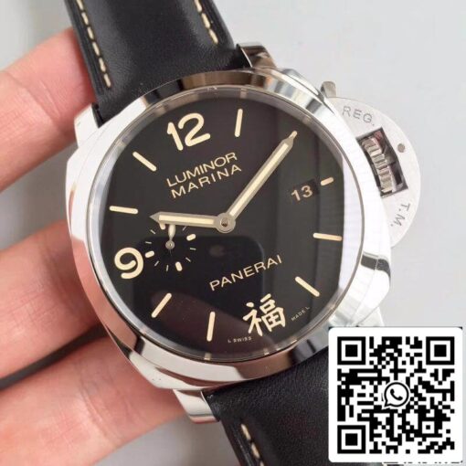 Panerai Luminor PAM498 VS Factory Mechanical Watches 1:1 Best Edition Swiss ETA P9000 Black Leather Strap - Image 9