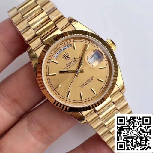 Rolex Day Date M128238-0045 1:1 Best Edition EW Factory Champagne Dial Swiss ETA3255 - Imagen 10