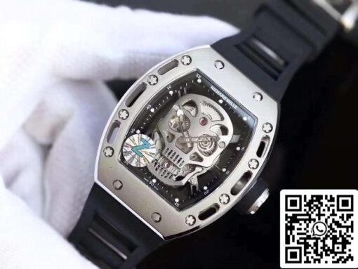 Richard Mille RM052 Z Factory 1:1 Best Edition Swiss ETA6T51 Black Dial with Skull - Image 7