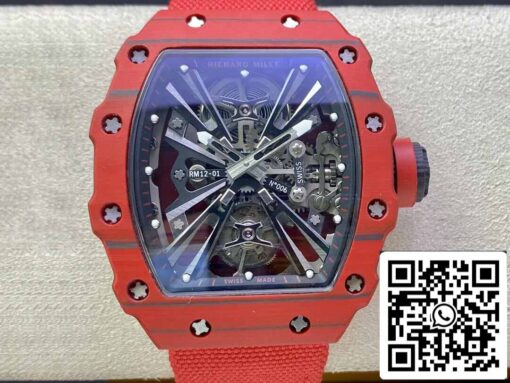 Richard Mille RM12-01 Tourbillon 1:1 Best Edition RM Factory Red Carbon Fiber Case