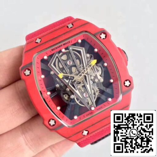 Richard Mille RM27-03 KV Factory 1:1 Best Edition Swiss ETA9015 Red Forged Carbon - Image 8