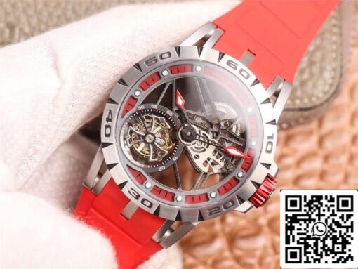 Roger Dubuis Excalibur Spider RDDBEX0572 Hollow Flight Tourbillon 1:1 Best Edition JB Factory Red Strap Swiss RD505SQ - Image 9