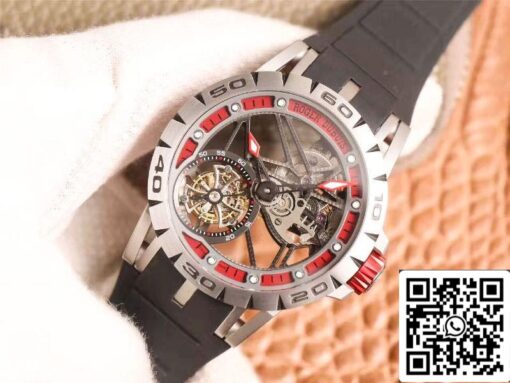 Roger Dubuis Excalibur Spidr (king series) RDDBEX0622 Tourbillon JB Factory 1:1 Best Edition red skeleton dial Swiss RD505SQ - Image 9