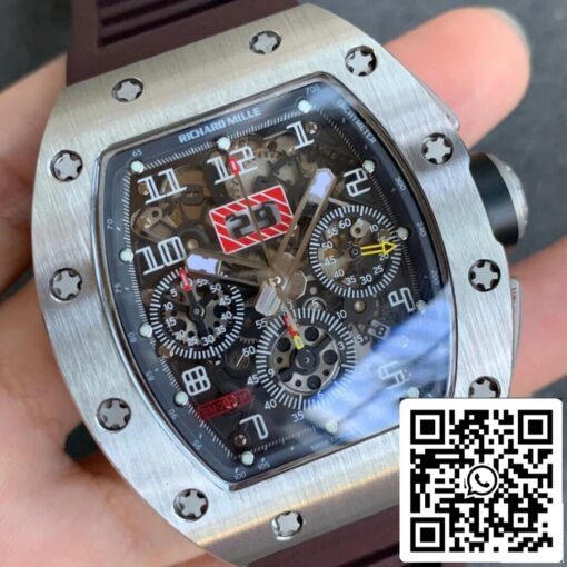 Richard Mille RM11 1:1 Best Edition KV Factory Titanium Brown Strap - Image 8