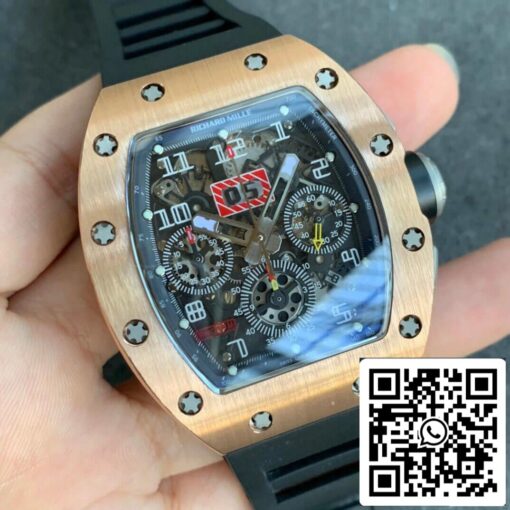 Richard Mille RM11 1:1 Best Edition KV Factory Rose Gold Black Strap - Image 2