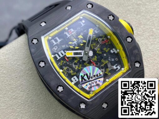 Richard Mille RM-011 1:1 Best Edition KV Factory Yellow Strap — изображение 9