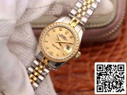 Rolex Lady Datejust 28MM 1:1 Best Edition Swiss NH05 Movement Plating 18K Gold Dial - Image 3