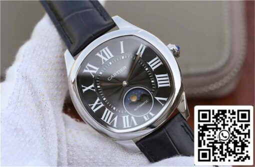 Drive De Cartier Moonphase WGNM0009 1:1 Best Edition Stainless Steel Black Dial - Image 10