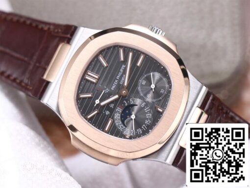 Patek Philippe Nautilus 5712GR-001 1:1 Best Edition PF Factory Rose Gold Leather Belt - Imagen 2